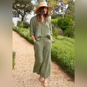 Frank & Eileen Tuscany Getaway Linen Set in Olive